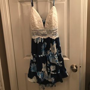 Pink Lily Midnight Dreams Floral Navy Dress